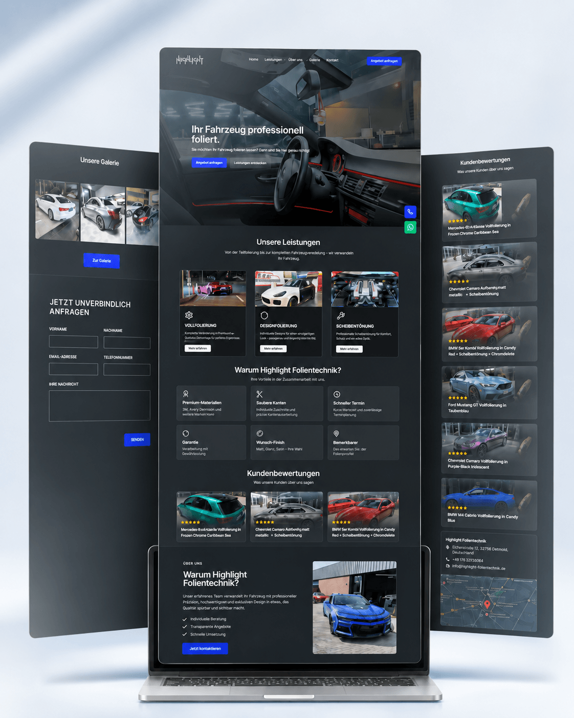Professionelle Unternehmenswebsite auf Desktop und mobilen Geräten für in Duisburg