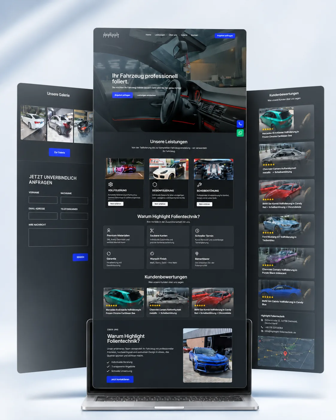 Professionelle Unternehmenswebsite auf Desktop und mobilen Geräten für in Duisburg