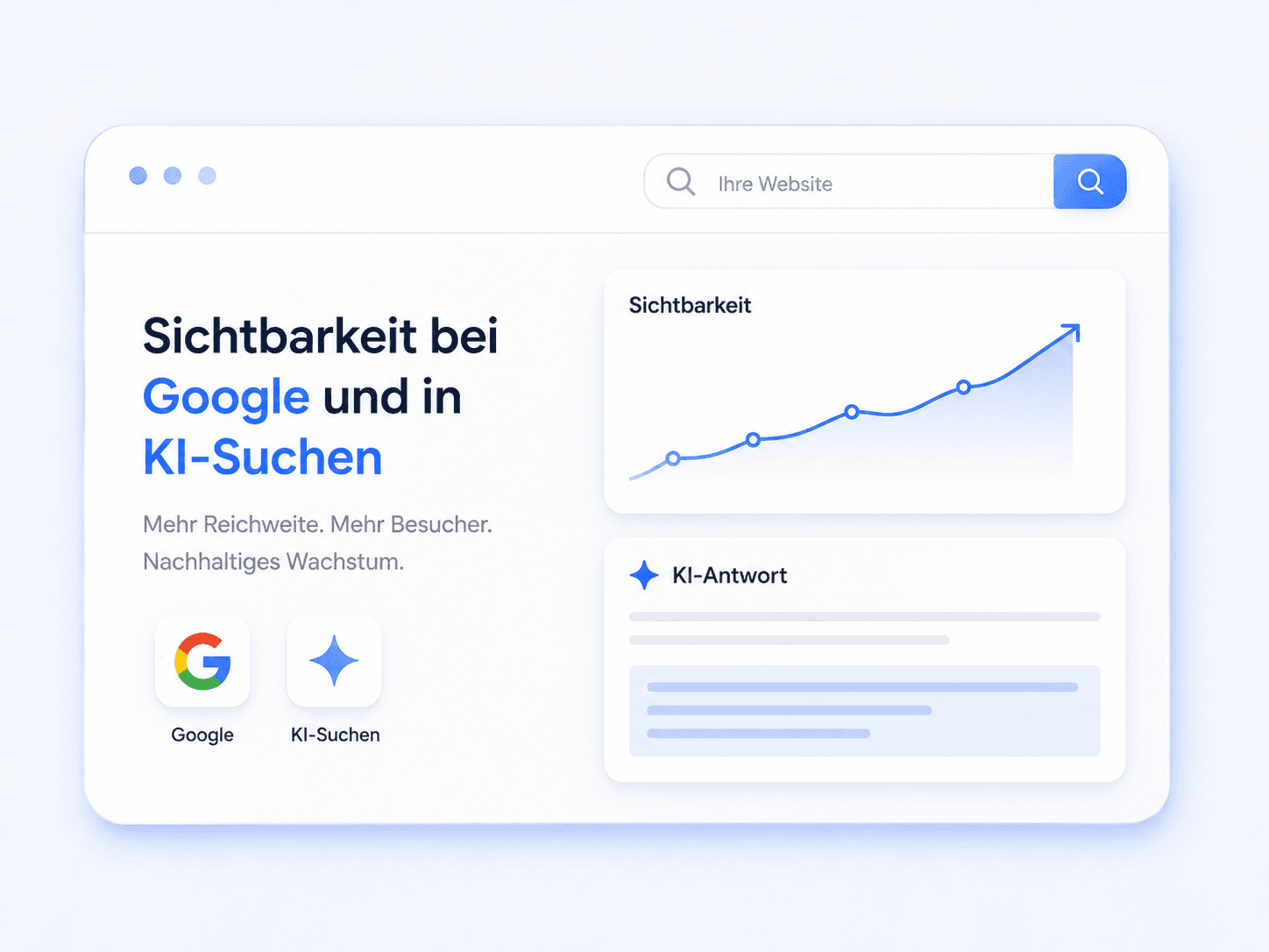 Steigende Sichtbarkeit einer Website bei Google und in KI-Suchen | SEO Duisburg