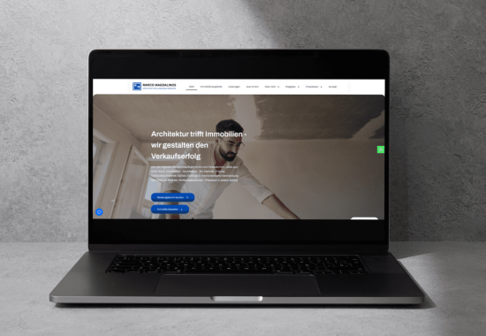 Das Design und Herosection der Marco Magdalinos Website